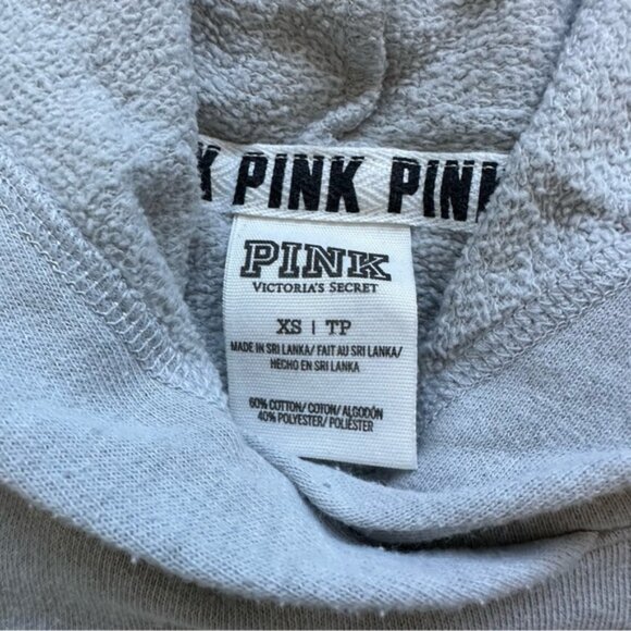 Victoria's Secret PINK | Gray Crossover Funnel Neck Hoodie | Size Extra Small - Picture 3 of 12